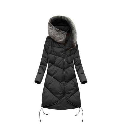 LONG HOODED WINTER JACKET RED (7755) striukė