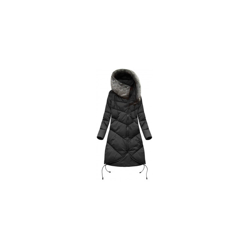 LONG HOODED WINTER JACKET RED (7755) striukė