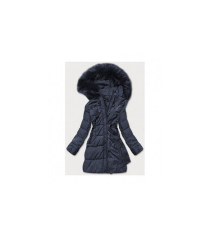QUILTED HOODED JACKET NAVY BLUE (7757) striukė