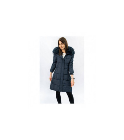 QUILTED HOODED JACKET NAVY BLUE (7757) striukė