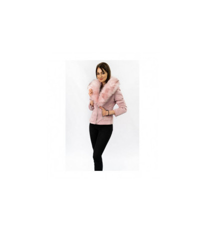 SUEDE MOTORCYCLE WITH FUR POWDER PINK (6502) striukė