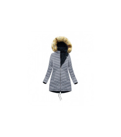 REVERSIBLE HOODED JACKET NAVY BLUE-GREY (W214BIG) striukė
