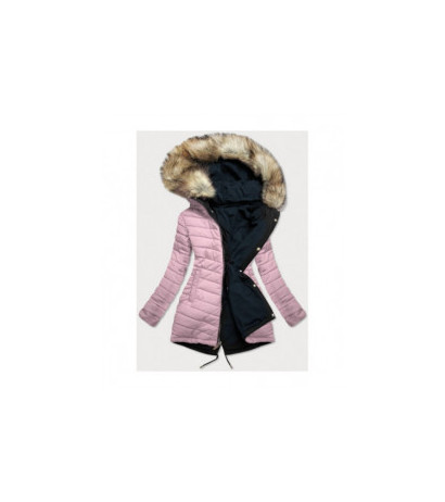 REVERSIBLE HOODED JACKET NAVY BLUE-PINK (W211) striukė