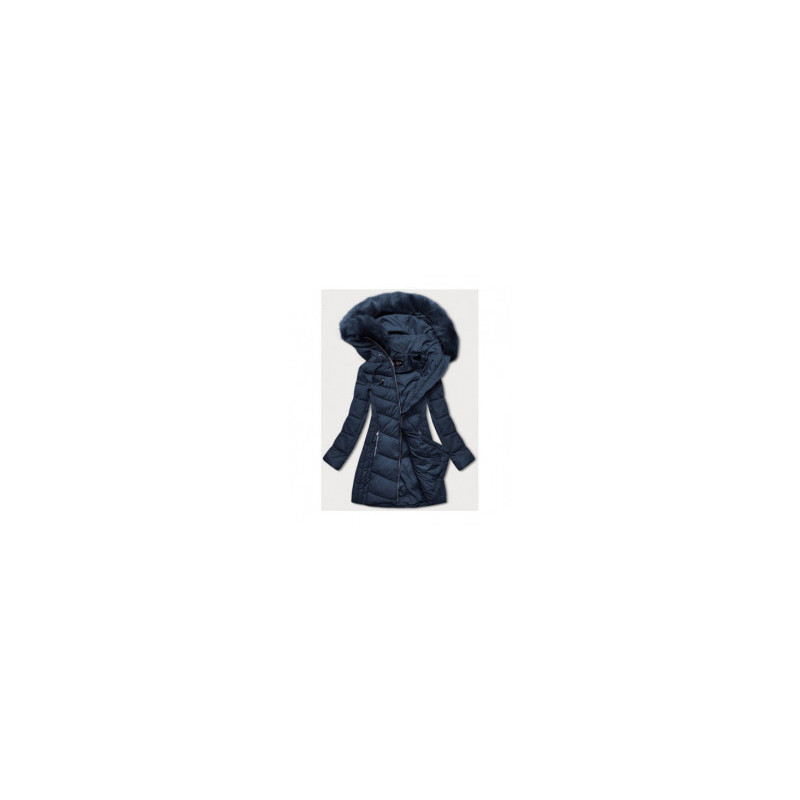 LONG QUILTED JACKET NAVY BLUE (7689) striukė