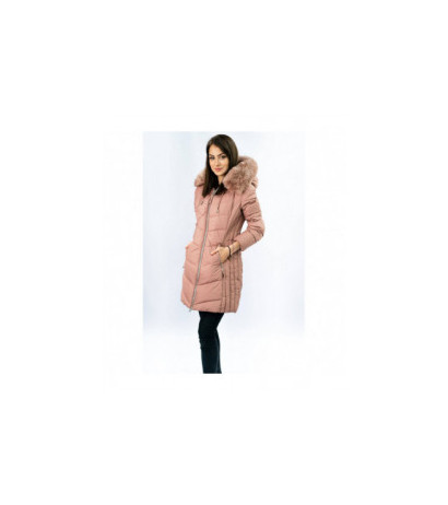 LONG QUILTED JACKET VINTAGE PINK (7689) striukė