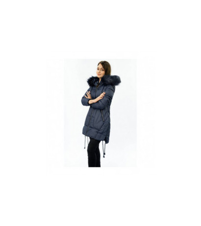 QUILTED HOODED JACKET NAVY BLUE (7690) striukė