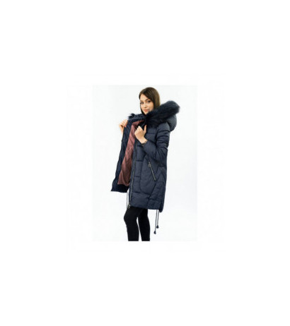 QUILTED HOODED JACKET NAVY BLUE (7690) striukė