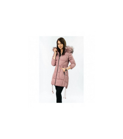 QUILTED HOODED JACKET VINTAGE PINK (7690) striukė