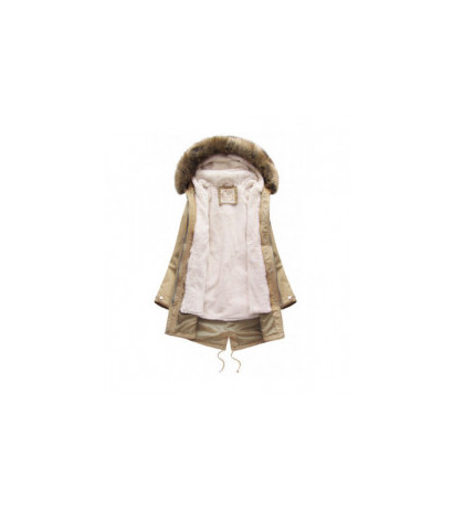 HOODED PARKA WITH LINER BEIGE (7626BIG) striukė