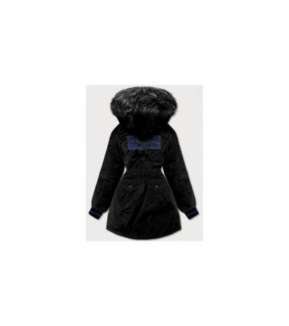 LONGER JACKET WITH HOOD BLACK (M8-757) striukė