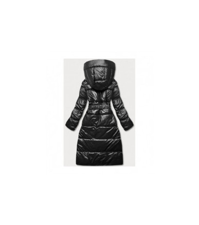 LONG JACKET WITH HOOD BLACK (PM7231) striukė