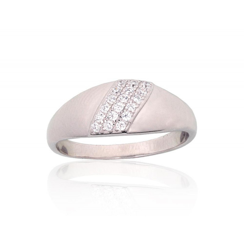 Hõbesõrmus 2101961(PRh-Gr)_CZ, Hõbe 925°, roodium (kate), Tsirkonid