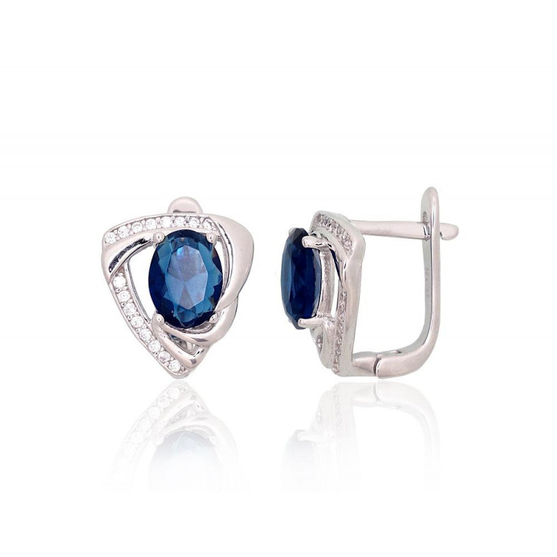 'Inglise' sulguriga hõbekõrverõngad 2204247(PRh-Gr)_CZ+CZ-B, Hõbe 925°, roodium (kate), Tsirkonid