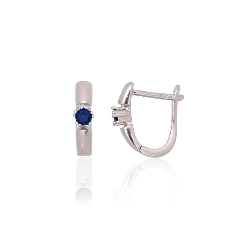 'Inglise' sulguriga hõbekõrverõngad 2203105(PRh-Gr)_CZ-B, Hõbe 925°, roodium (kate), Tsirkonid