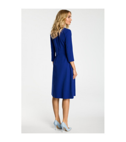 M335 Sukienka z kontrafałdami na przodzie - chabrowa