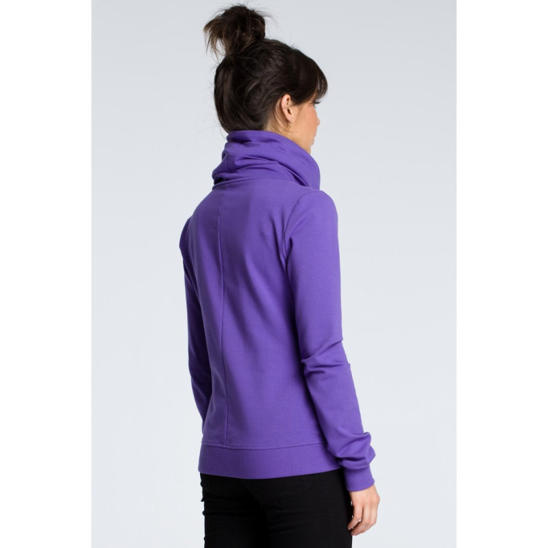 B071 Bluza z ukośnym zamkiem - fioletowa