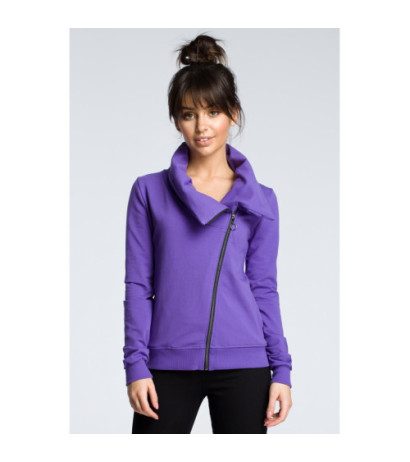 B071 Bluza z ukośnym zamkiem - fioletowa
