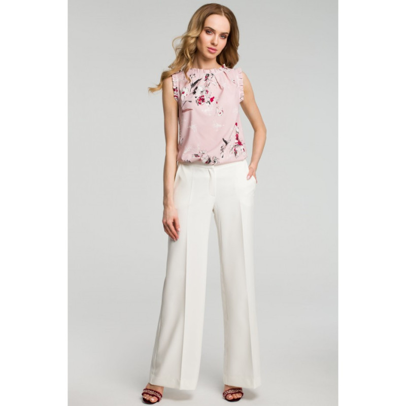 M378 Spodnie z szerokimi nogawkami - ecru