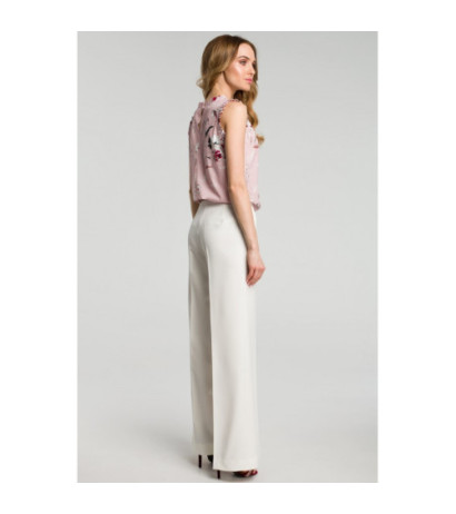 M378 Spodnie z szerokimi nogawkami - ecru