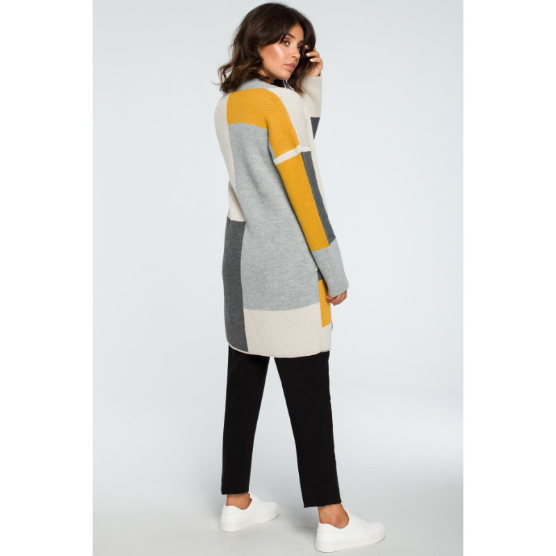 BK011 Niezapinany kolorowy kardigan - model 1