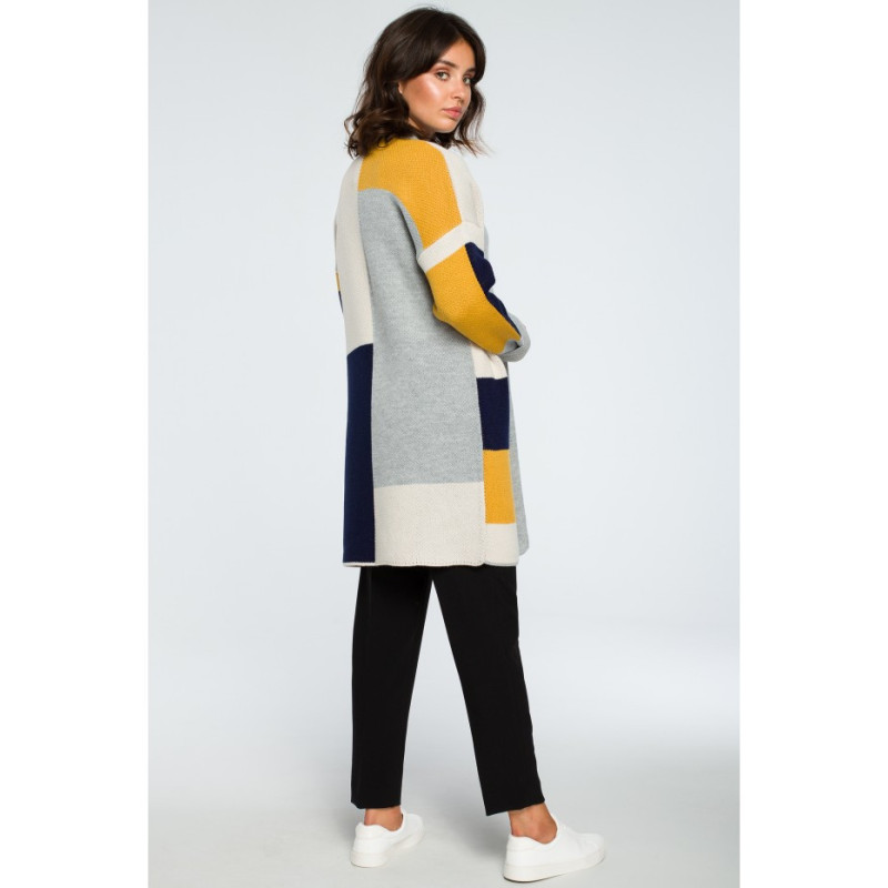 BK011 Niezapinany kolorowy kardigan - model 2