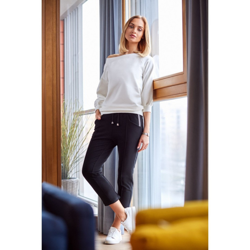 M411 Spodnie cygaretki długości 7/8 - czarne