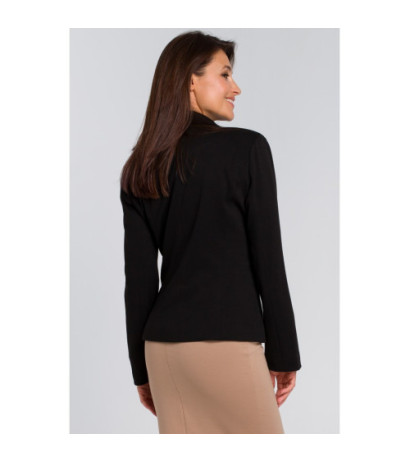 S154 Krótki stylowy zapinany żakiet - czarny