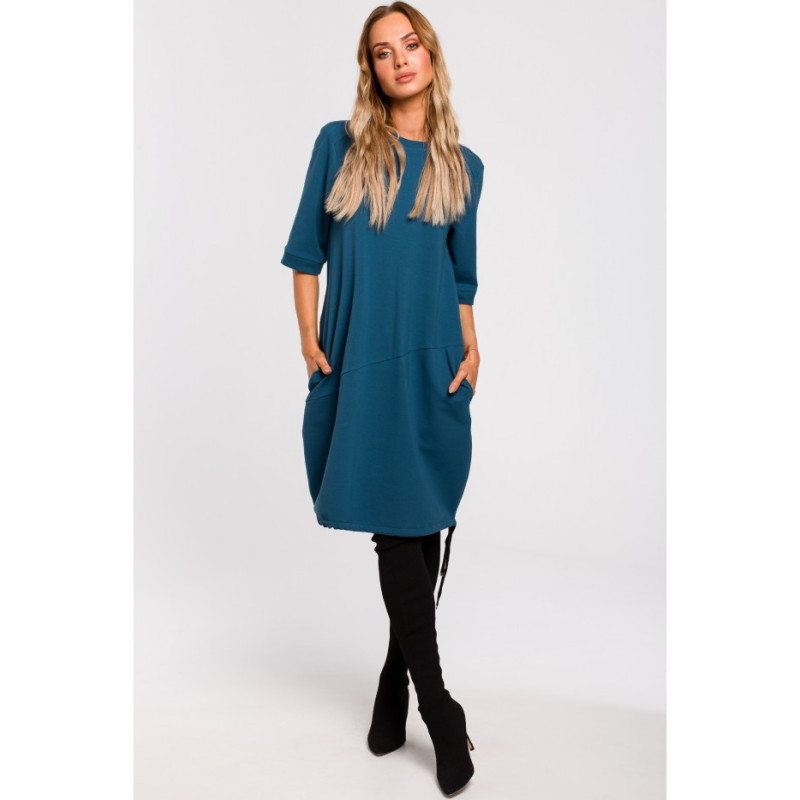 M451 Sukienka bombka - morska