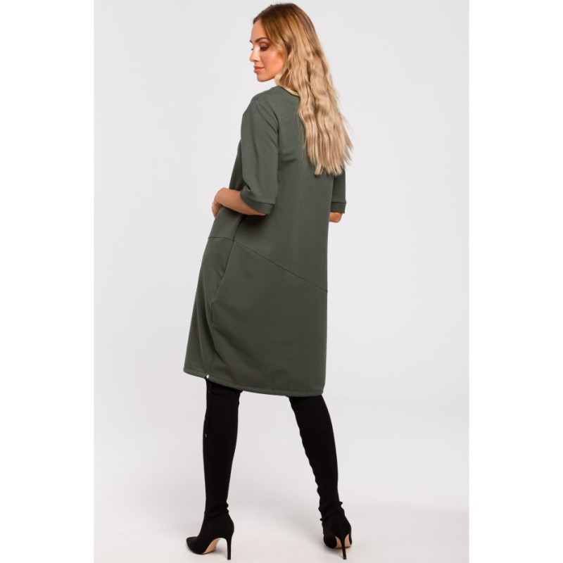 M451 Sukienka bombka - militarno-zielona