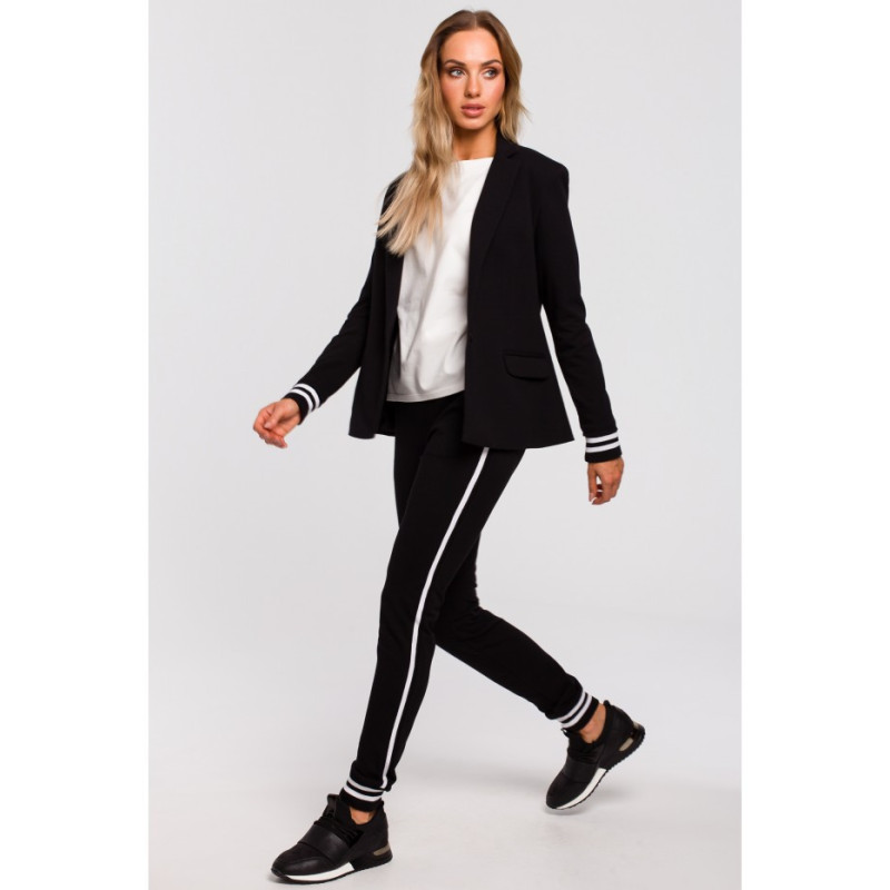 M459 Żakiet ze ściągaczem w mankietach - czarny