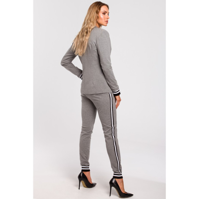 M459 Żakiet ze ściągaczem w mankietach - szary