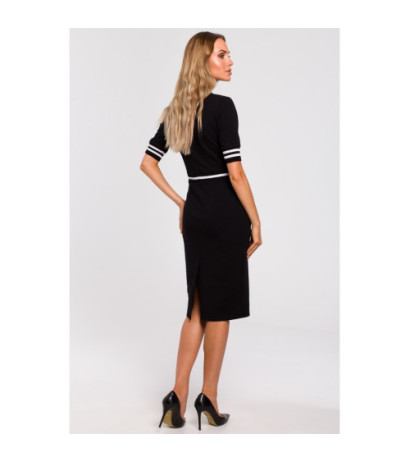 M461 Sukienka ze wstawkami ze ściągacza - czarna