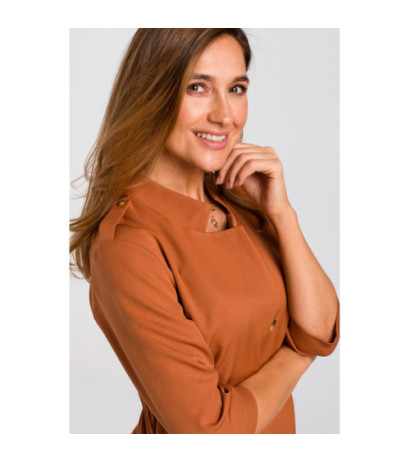 S189 Sukienka żakietowa z gumką - ruda