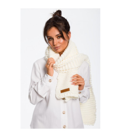 BK041 Długi szal z naszywką - ecru