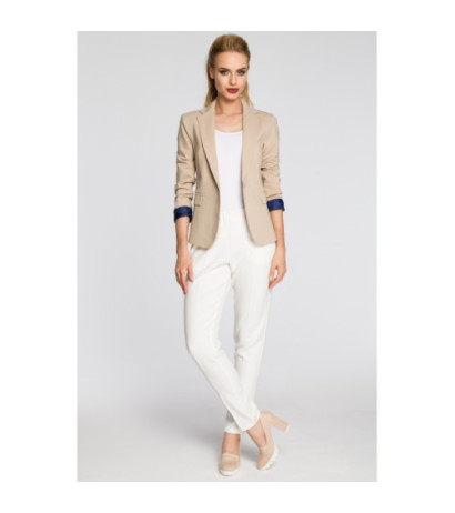 M243 Dopasowany żakiet zapinany na guzik - beżowy