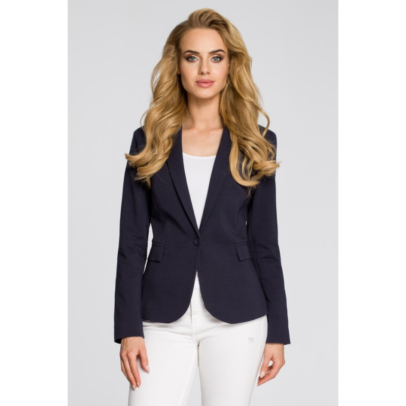 M243 Dopasowany żakiet zapinany na guzik - granatowy