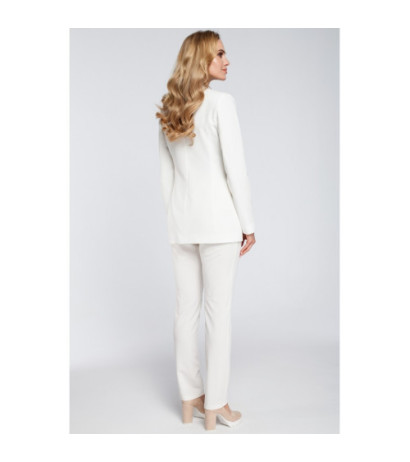 M304 Stylowy elegancki żakiet zapinany - ecru