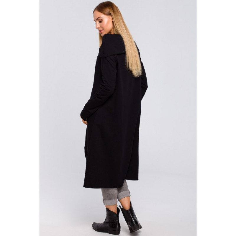 M477 Tunika z szerokim kołnierzem - czarna