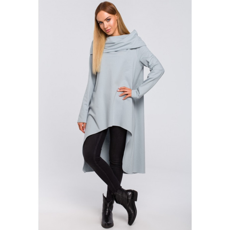 M477 Tunika z szerokim kołnierzem - kolor gołębi