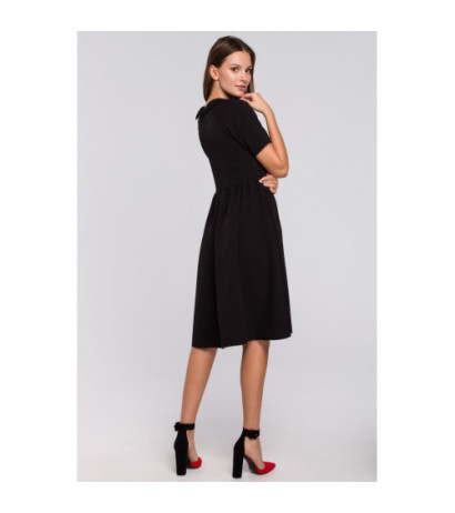 K028 Sukienka ze stójką - czarna