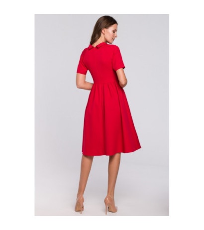 K028 Sukienka ze stójką - czerwona