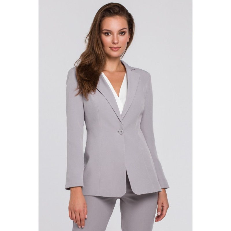 K036 Żakiet zapinany na guzik - szary