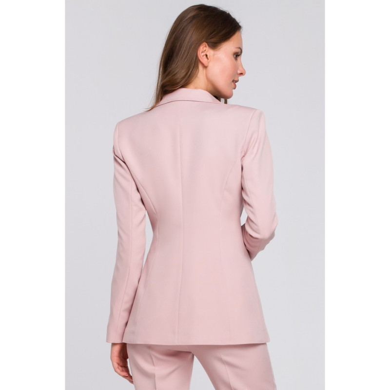 K036 Żakiet zapinany na guzik - brudno-różowy