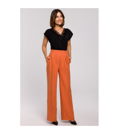 S206 Bluzka bez rękawów z dekoltem wykończonym koronką - czarna