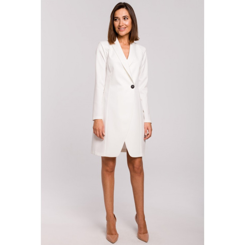 S217 Sukienka żakietowa - ecru