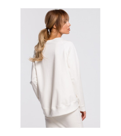 M492 Bluza z klamerkami i lampasami - ecru