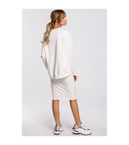 M492 Bluza z klamerkami i lampasami - ecru