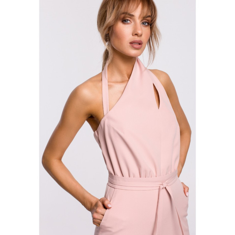 M502 Kombinezon bez rękawów - pudrowy