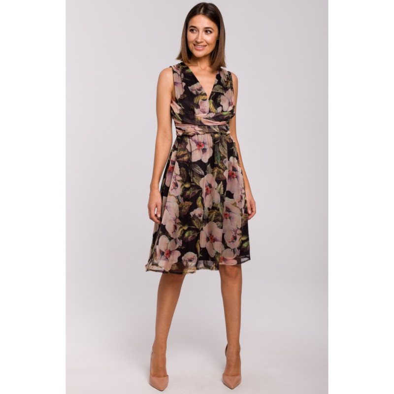 S225 Szyfonowa sukienka bez rękawów - model 3