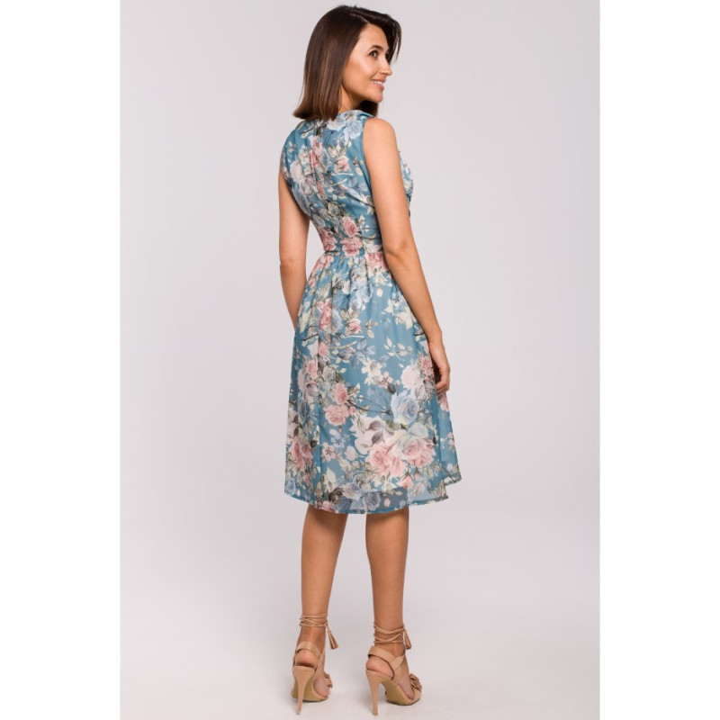 S225 Szyfonowa sukienka bez rękawów - model 4